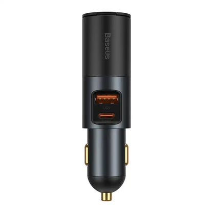 Baseus Share Together Fast Charge Car Charger with Cigarette Lighter Expansion Port, 2x USB, 120W (Gray) - Product Image 2