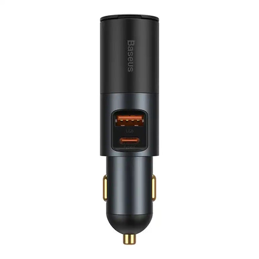Baseus Share Together Fast Charge Car Charger with Cigarette Lighter Expansion Port, 2x USB, 120W (Gray) - Product Image 2