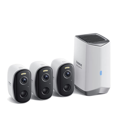 Baseus Security N1 2K Outdoor Camera Set 3x Camera + Base Station - White