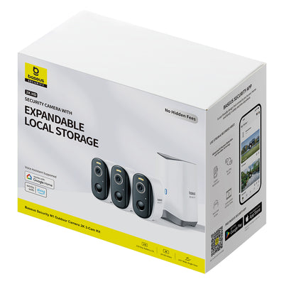 Baseus Security N1 2K Outdoor Camera Set 3x Camera + Base Station - White