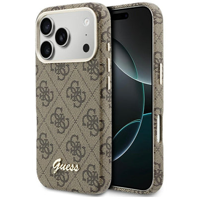 Guess 4G Script MagSafe Case for iPhone 17 Pro - Brown