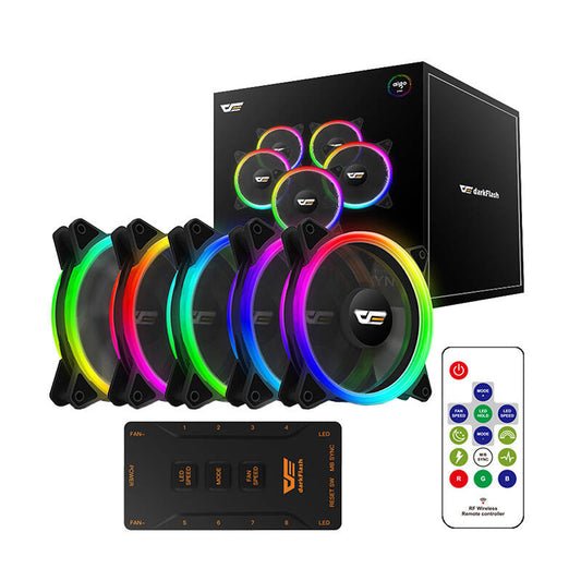 Computer-Lüfter-Set ARGB Darkflash DR12 Pro 5in1 120x120 (schwarz)