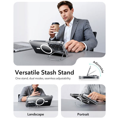 ESR Classic Hybrid Kickstand MagSafe Case for Samsung Galaxy S26 - Transparent