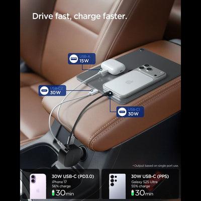 Spigen EV603BT 60W Car Charger - Black