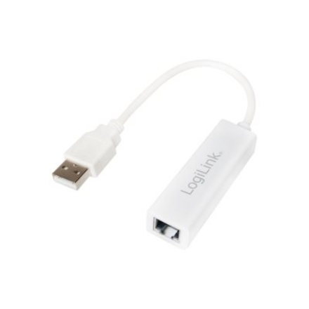 Logilink | Fast Ethernet USB 2.0 to RJ45 Adapter: | White