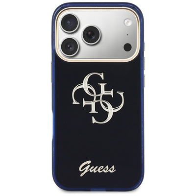 Guess IML 4G Script Metal Case for iPhone 17 Pro - Blue