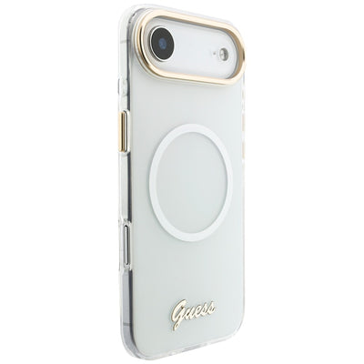 Guess IML Gradient Script Metal MagSafe Case for iPhone Air - White