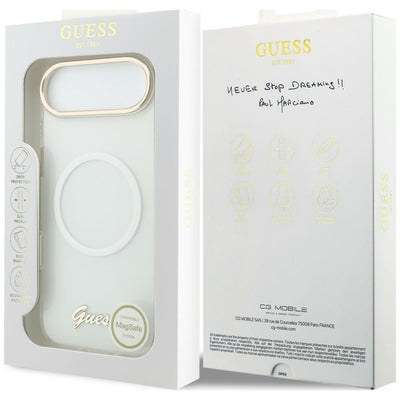 Guess IML Gradient Script Metal MagSafe Case for iPhone Air - White