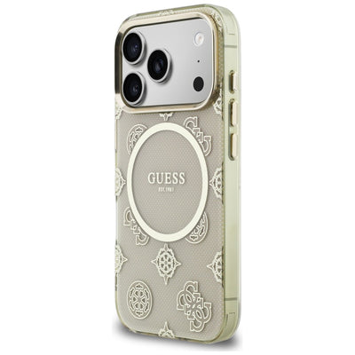 Guess IML Peony Dot MagSafe Case for iPhone 17 Pro - Beige