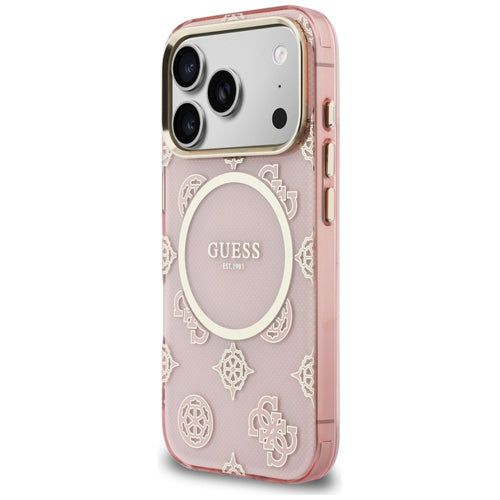 Guess IML Peony Dot MagSafe case for iPhone 17 Pro - pink