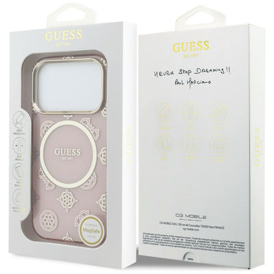 Guess IML Peony Dot MagSafe case for iPhone 17 Pro - pink