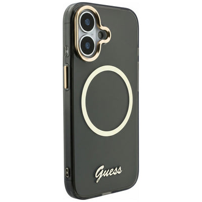 Guess IML Script Metal MagSafe Case for iPhone 17 - Black