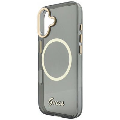 Guess IML Script Metal MagSafe Case for iPhone 17 - Black