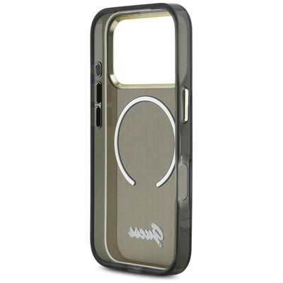 Guess IML Script Metal MagSafe Case for iPhone 17 Pro - Black