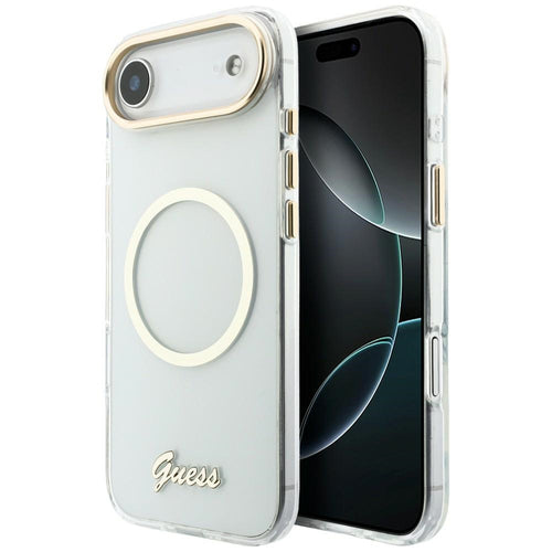 Guess IML Script Metal MagSafe Case for iPhone Air - Clear