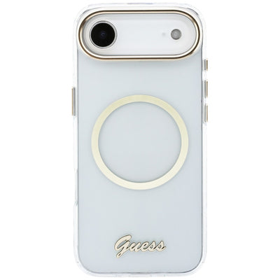 Guess IML Script Metal MagSafe Case for iPhone Air - Clear