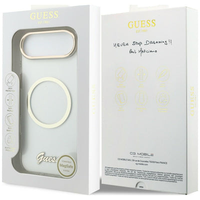 Guess IML Script Metal MagSafe Case for iPhone Air - Clear