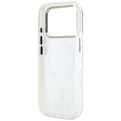 Guess IML Shell Script Metal MagSafe Case for iPhone 17 Pro Max - White