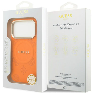 Guess Peony Hot Stamp MagSafe Case for iPhone 17 Pro Max - Orange