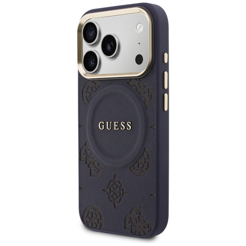 Guess Peony Hot Stamp MagSafe Case for iPhone 17 Pro - Blue