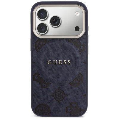 Guess Peony Hot Stamp MagSafe Case for iPhone 17 Pro - Blue