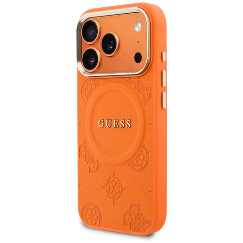 Guess Peony Hot Stamp MagSafe Case for iPhone 17 Pro - Orange