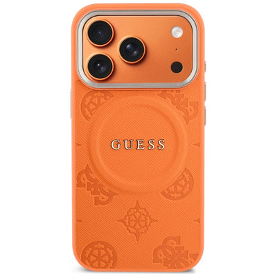 Guess Peony Hot Stamp MagSafe Case for iPhone 17 Pro - Orange