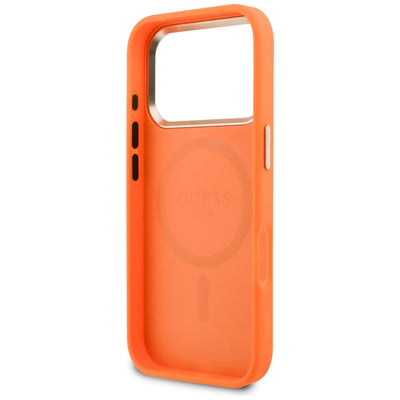 Guess Peony Hot Stamp MagSafe Case for iPhone 17 Pro - Orange