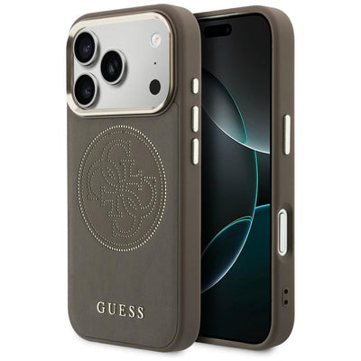 Etui Guess Perforated 4G MagSafe na iPhone 17 Pro - brązowe