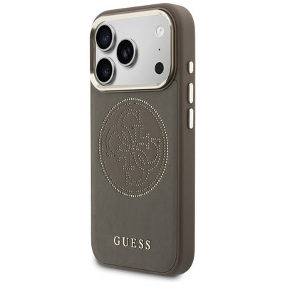 Etui Guess Perforated 4G MagSafe na iPhone 17 Pro - brązowe