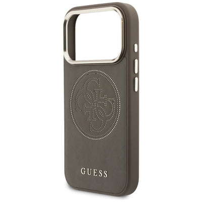 Etui Guess Perforated 4G MagSafe na iPhone 17 Pro - brązowe