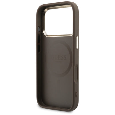 Etui Guess Perforated 4G MagSafe na iPhone 17 Pro - brązowe
