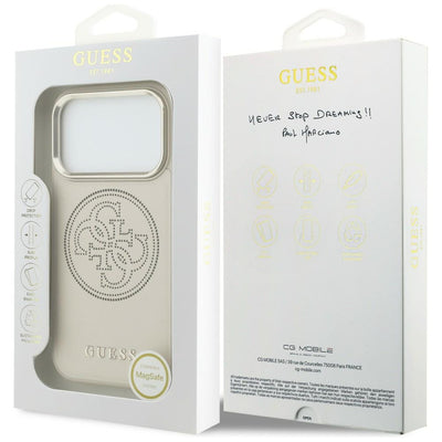 Guess Perforated 4G MagSafe Case for iPhone 17 Pro Max - Beige