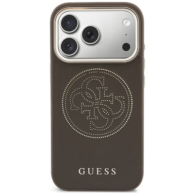 Etui Guess Perforated 4G MagSafe na iPhone 17 Pro Max - brązowe