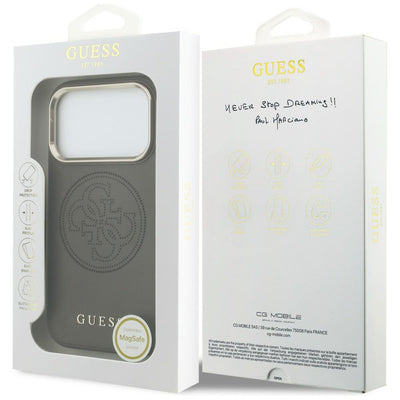 Etui Guess Perforated 4G MagSafe na iPhone 17 Pro Max - brązowe