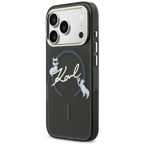 Karl Lagerfeld IML Choupettes Karl Script Logo MagSafe Case for iPhone 17 Pro - Black