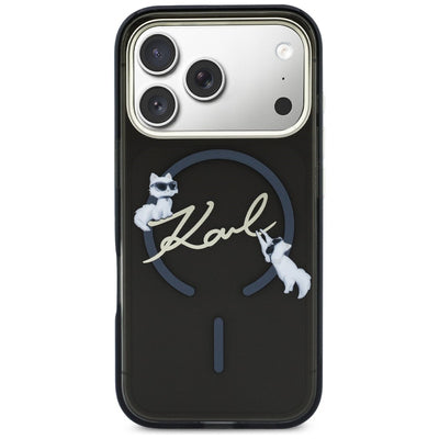 Karl Lagerfeld IML Choupettes Karl Script Logo MagSafe Case for iPhone 17 Pro - Black