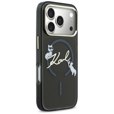 Karl Lagerfeld IML Choupettes Karl Script Logo MagSafe Case for iPhone 17 Pro - Black