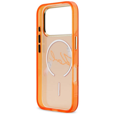 Karl Lagerfeld IML Choupettes Karl Script Logo MagSafe Case for iPhone 17 Pro Max - Orange