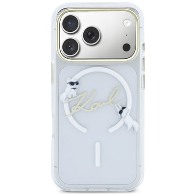 Karl Lagerfeld IML Choupettes Karl Script Logo MagSafe Case for iPhone 17 Pro Max - Clear
