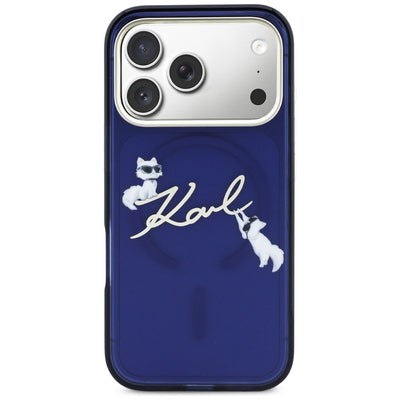 Karl Lagerfeld IML Choupettes Karl Script Logo MagSafe Case for iPhone 17 Pro - Blue