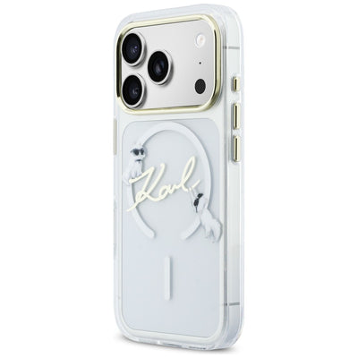 Karl Lagerfeld IML Choupettes Karl Script Logo MagSafe Case for iPhone 17 Pro - Clear