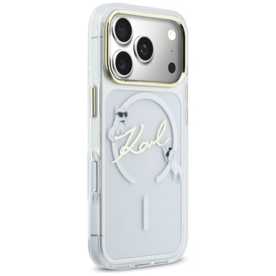 Karl Lagerfeld IML Choupettes Karl Script Logo MagSafe Case for iPhone 17 Pro - Clear