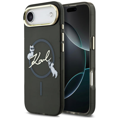 Karl Lagerfeld IML Choupettes Karl Script Logo MagSafe iPhone Air Case - Black