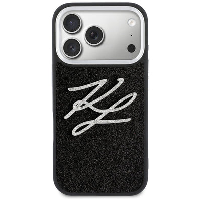 Karl Lagerfeld IML Glitter KL Diamond Logo Case for iPhone 17 Pro - Black