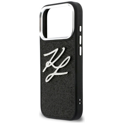 Karl Lagerfeld IML Glitter KL Diamond Logo Case for iPhone 17 Pro - Black