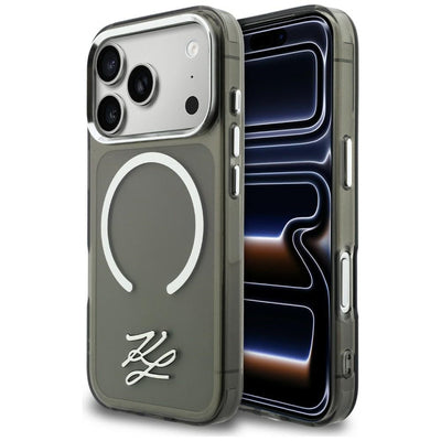 Karl Lagerfeld IML KL Script Logo MagSafe Case for iPhone 17 Pro - Black
