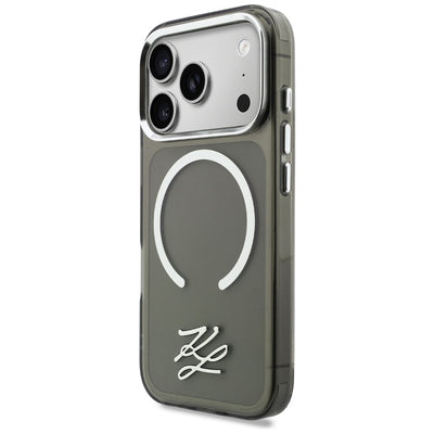 Karl Lagerfeld IML KL Script Logo MagSafe Case for iPhone 17 Pro - Black