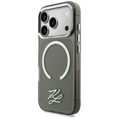 Karl Lagerfeld IML KL Script Logo MagSafe Case for iPhone 17 Pro Max - Black
