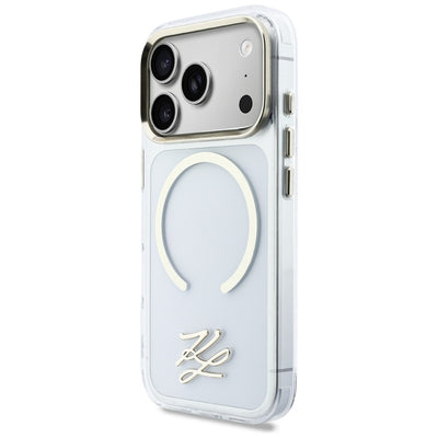 Karl Lagerfeld IML KL Script Logo MagSafe Case for iPhone 17 Pro - Clear